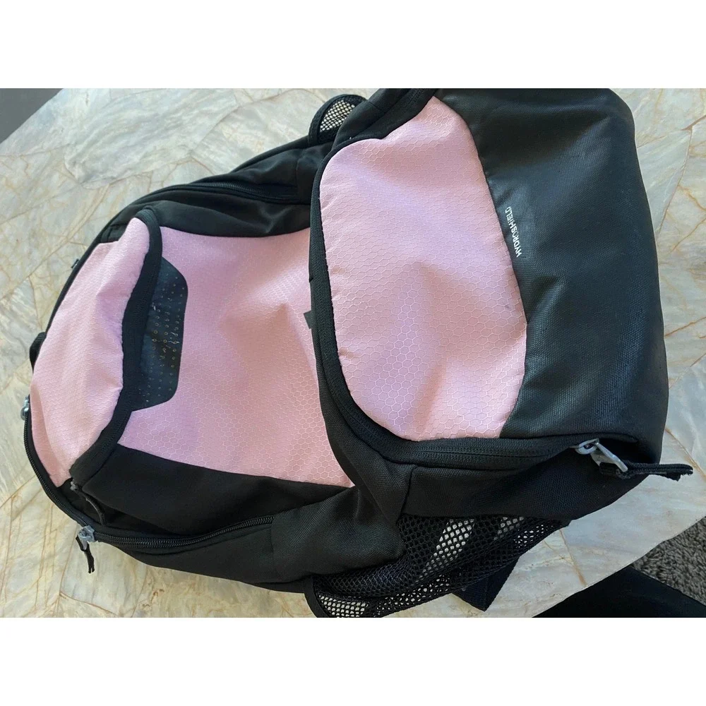Adidas Hydroshield Backpack Pink Black Honeycomb Water Resistant Sports Bag
